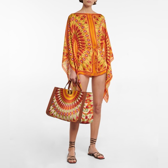 Valentino printed silk charmeuse top 40